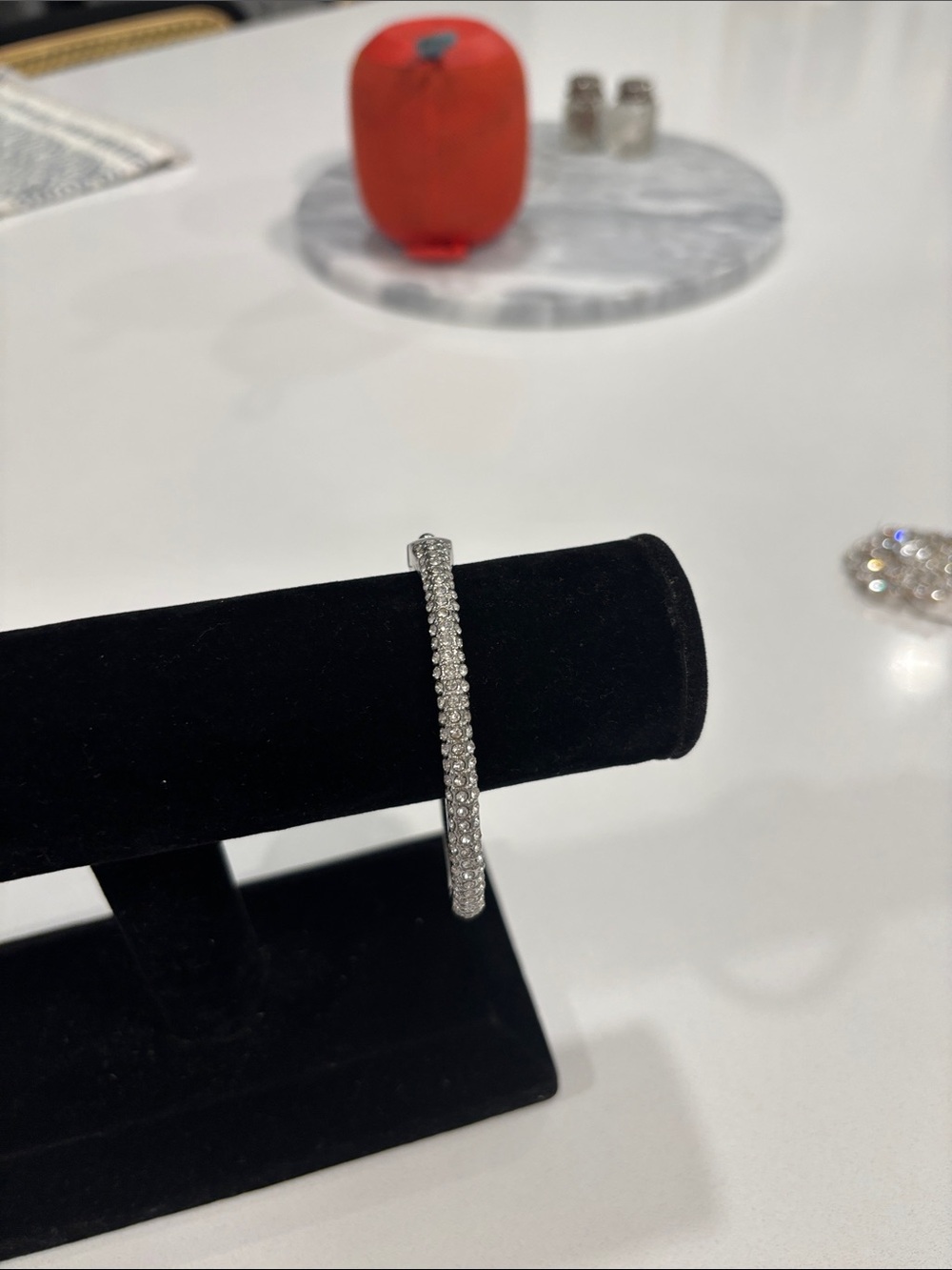 Silvertone rhinestone bracelet